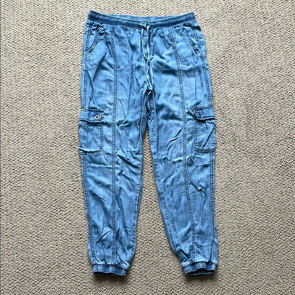 Light Blue Cargo Jogger Pants
